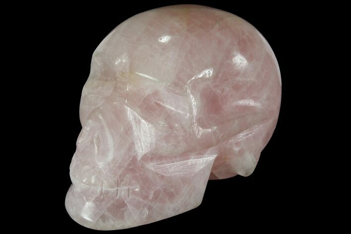 Polished Brazilian Rose Quartz Crystal Skull #95564